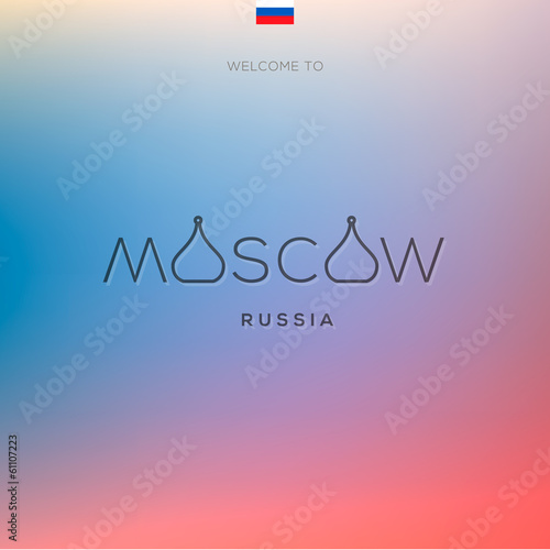 World Cities labels - Moscow. Vector Eps10 illustration.