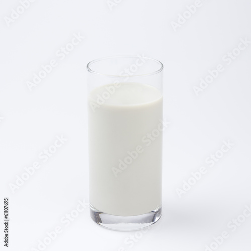 Soybean milk one glass on white background