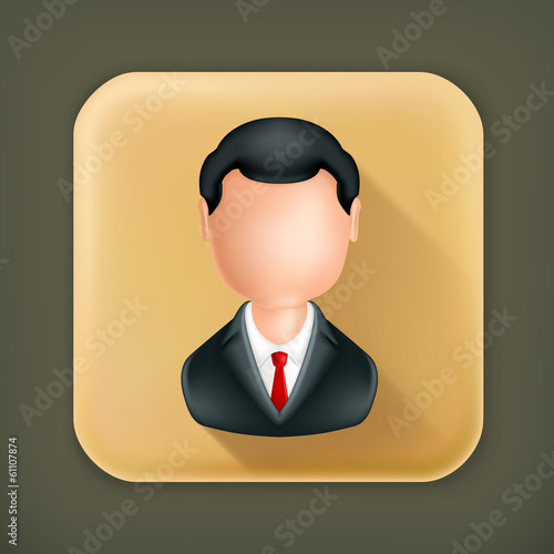 Businessman, long shadow vector icon