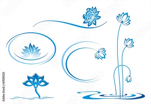Fototapeta Naklejka Na Ścianę i Meble -  water lily , Buddha , Eco friendly business logo