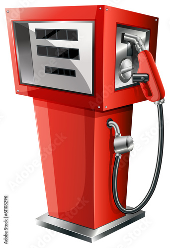 A red petrol pump