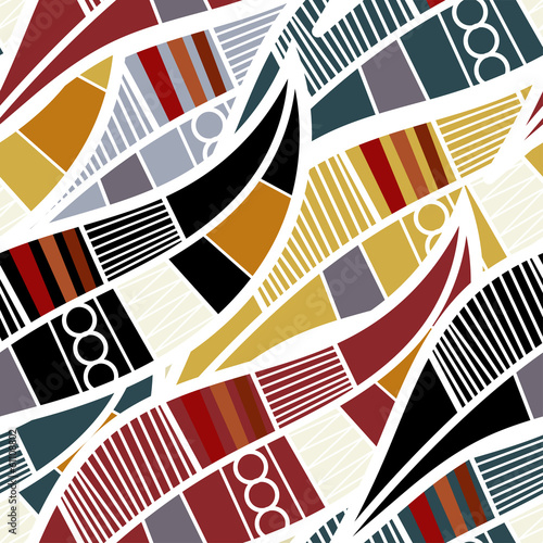 Seamless pattern with stylized leaves