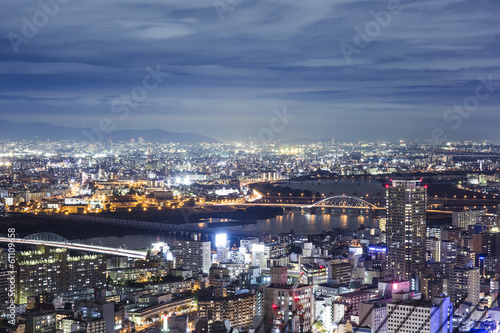 Osaka city twilight top view from Umeda sky © 2nix
