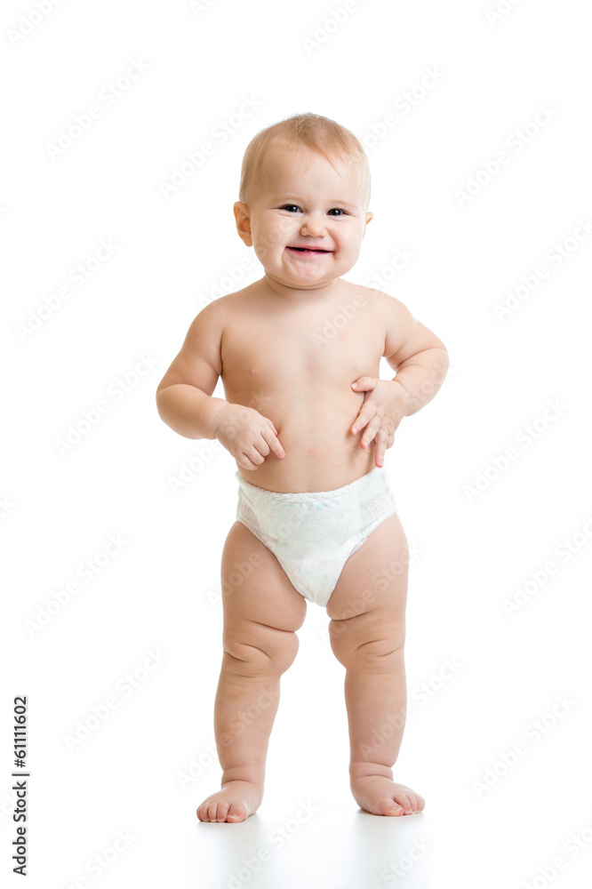 standing baby girl isolated on white background standing baby girl isolated on white background