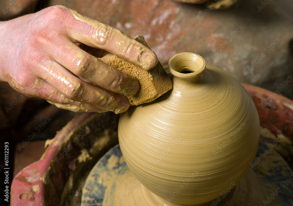hands of a potter, creating an earthen jar hands of a potter, creating an earthen jar