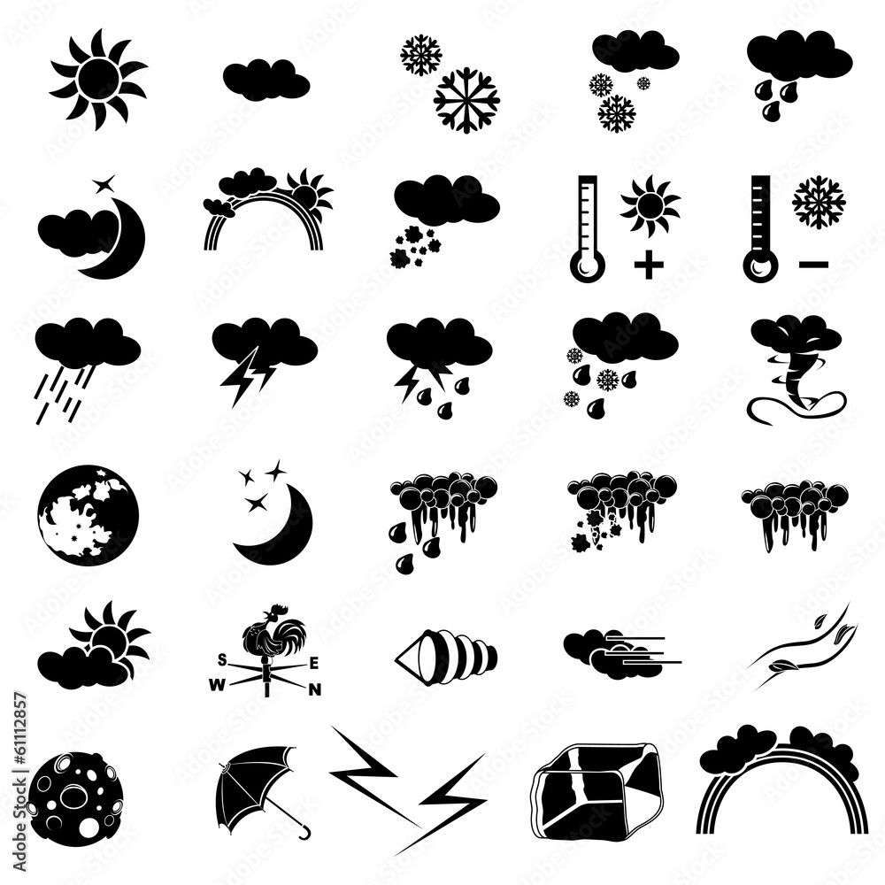 weather black icons Stock Vector | Adobe Stock