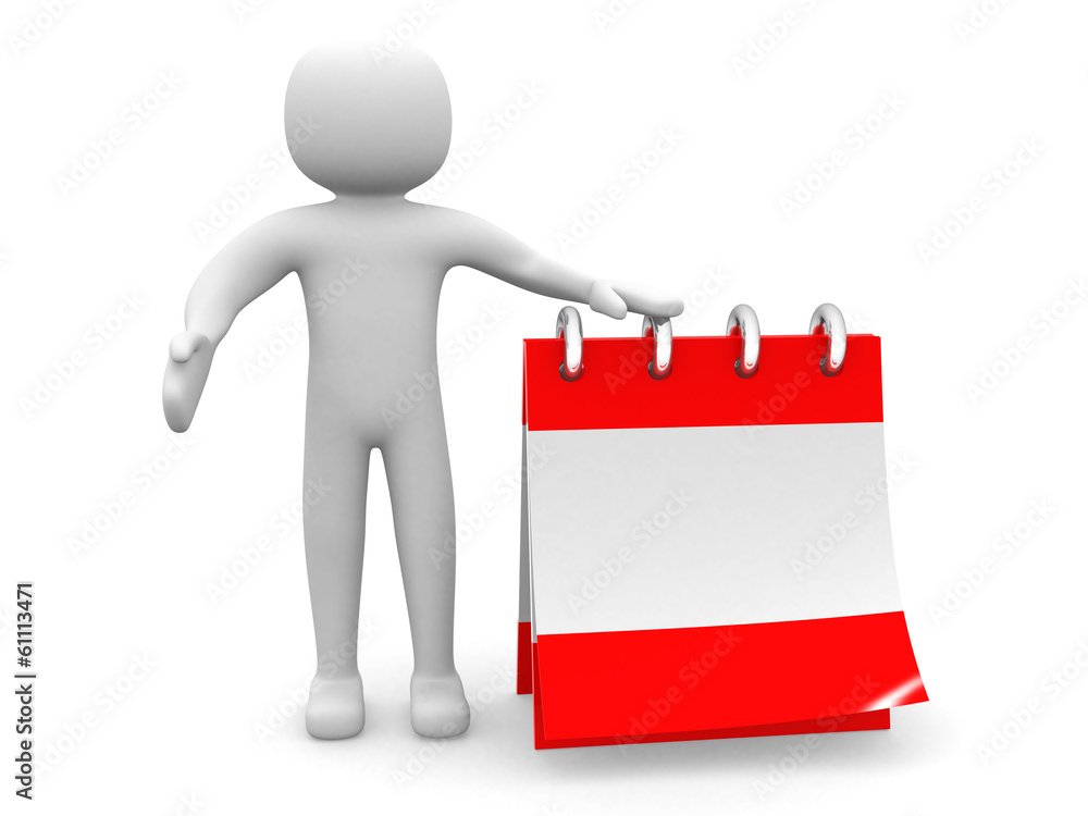 3d man people - empty calendar icons 3d man people - empty calendar icons