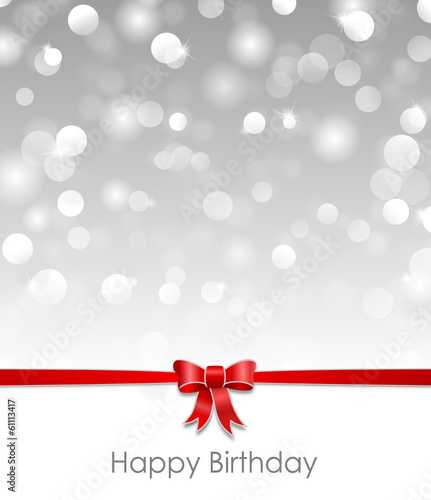 Karte Schleife Happy Birthday