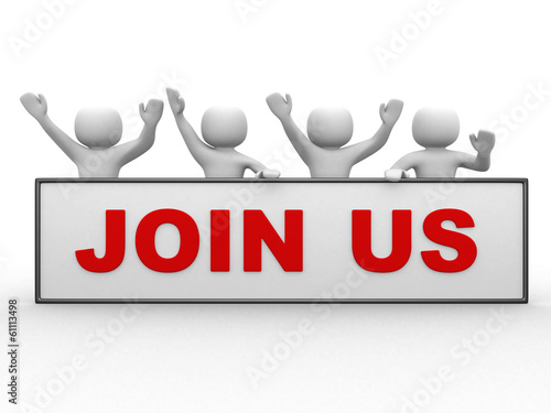 3d people - man, person with text JOIN US.