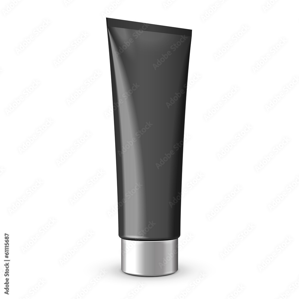 Tube Of Cream Or Gel Grayscale Black Clean With Gray Chrome Lid Tube Of Cream Or Gel Grayscale Black Clean With Gray Chrome Lid