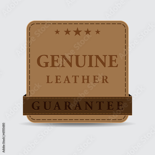 Genuine Leather Guarantee Seal Tag Icon