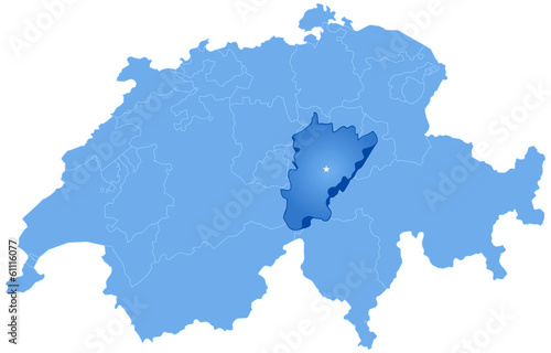 Map of Switzerland where Uri is pulled out