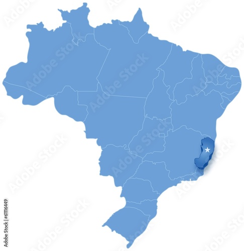 Map of Brazil where Espirito Santo is pulled out
