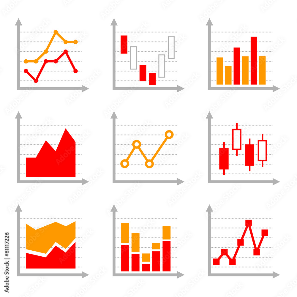 Business Infographic Colorful Charts and Diagrams Set 2.