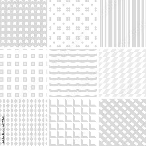 set of 9 grey seamless patterns