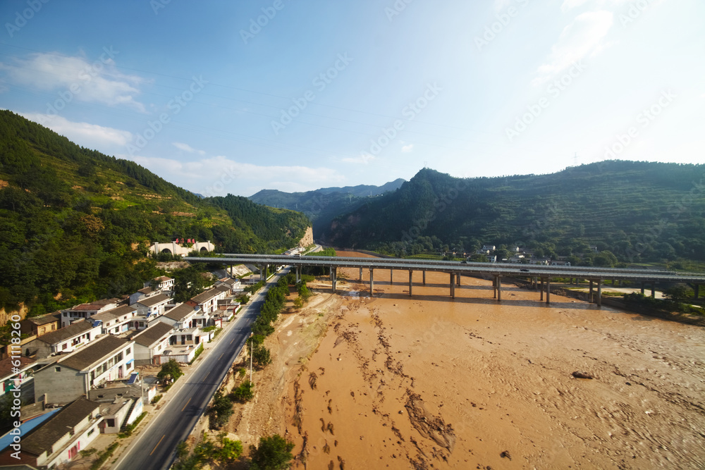 Naklejka premium China outskirt view