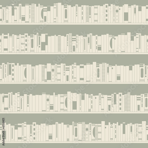 Bookshelf. Seamless pattern.