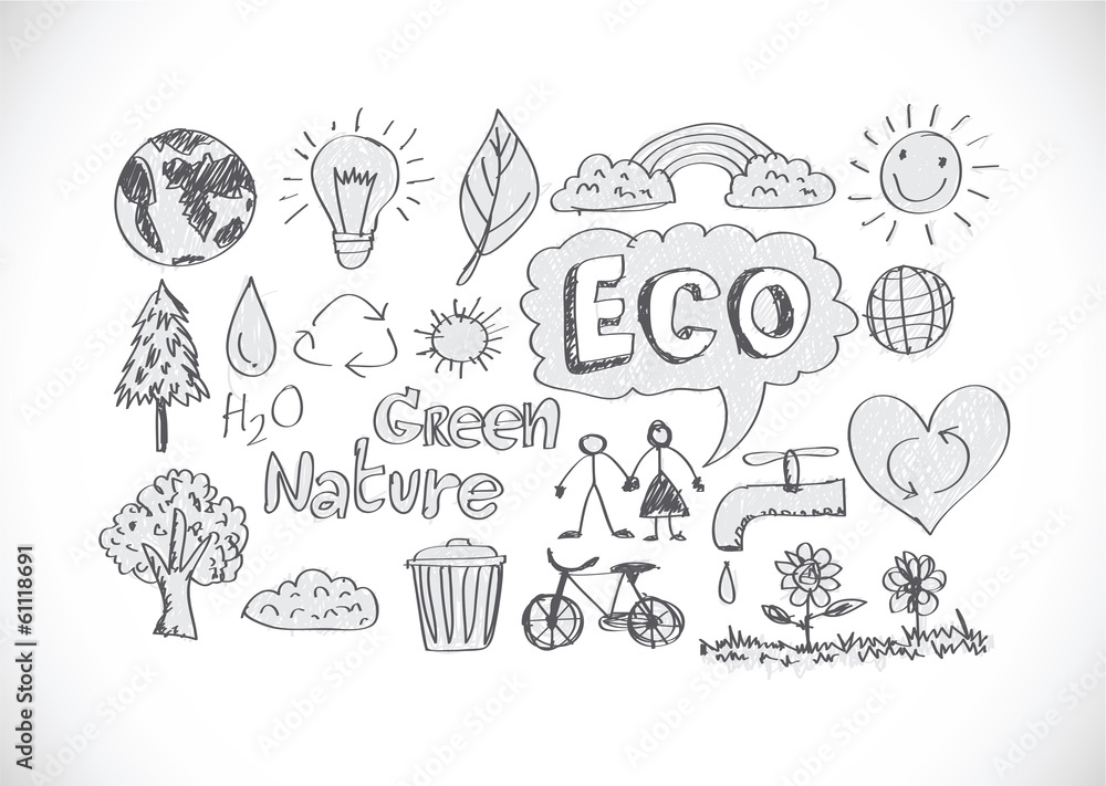 Eco Idea Sketch and Eco friendly Doodles Eco Idea Sketch and Eco friendly Doodles