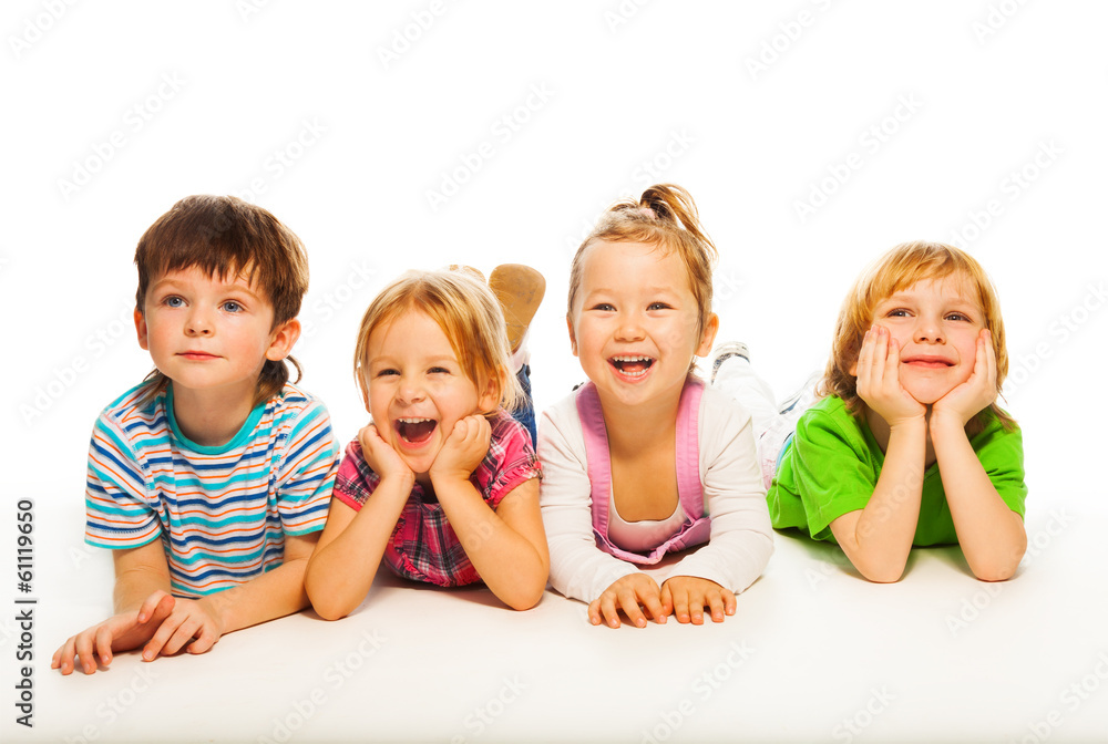 4 isolated kids isolated on white 4 isolated kids isolated on white