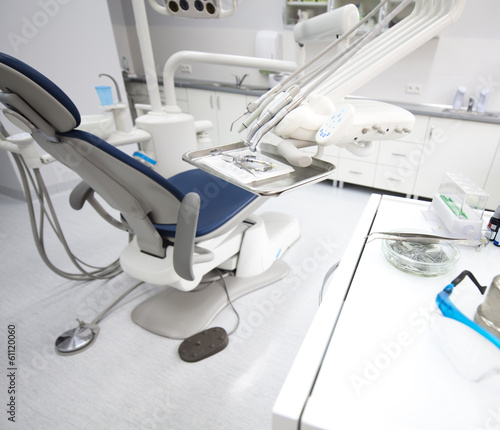 Fototapeta Naklejka Na Ścianę i Meble -  Dental instruments and tools in a dentists office 