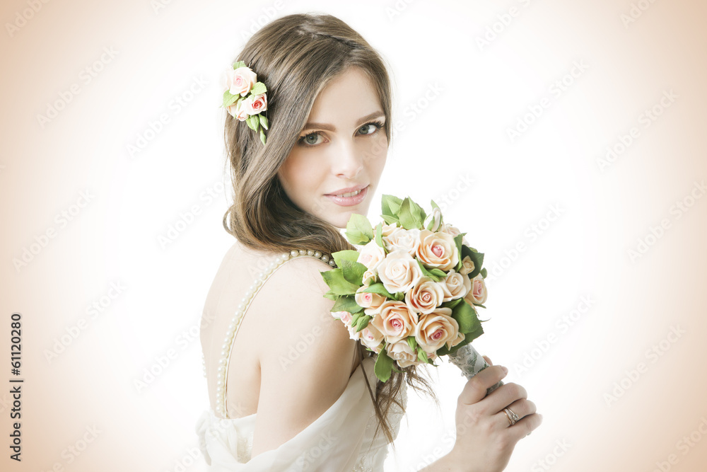 Beautiful bride with wedding bouquet Beautiful bride with wedding bouquet