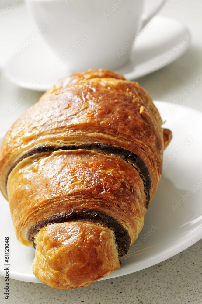 coffee and chocolate croissant