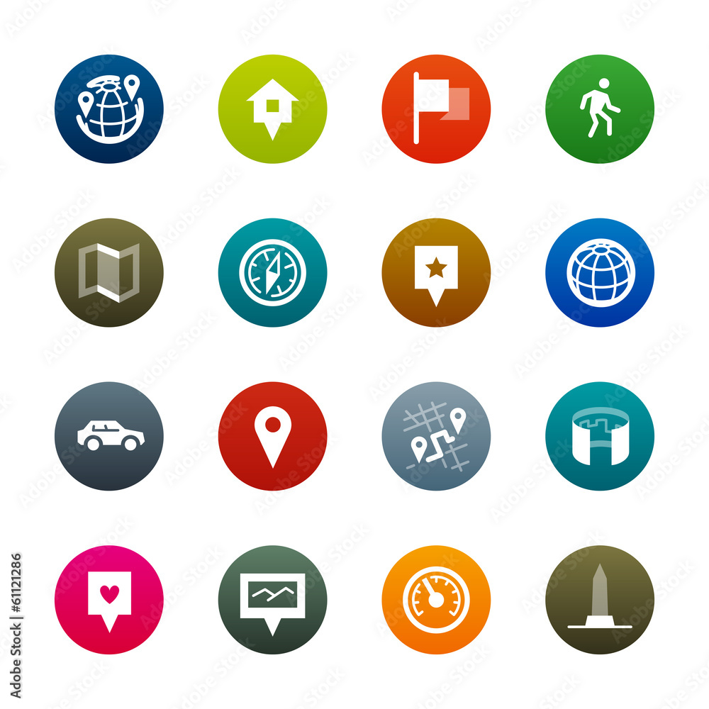 Maps and navigation icons – Kirrkle series Maps and navigation icons – Kirrkle series