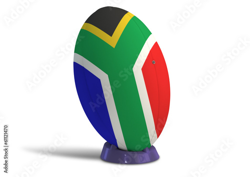 South African Rugby Ball On A Kicking Tee photo