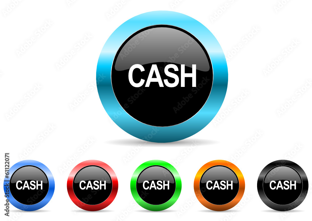cash icon vector set