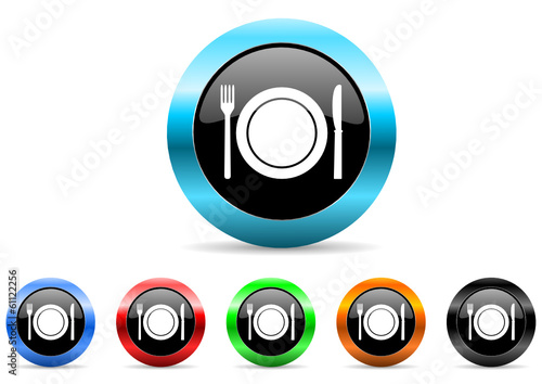 restaurant icon vector set