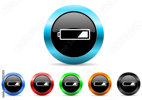 battery icon vector set