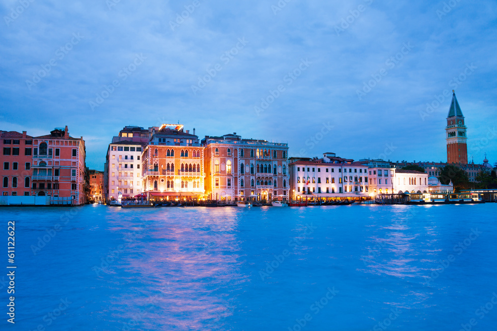 Houses on Grand canal in evening