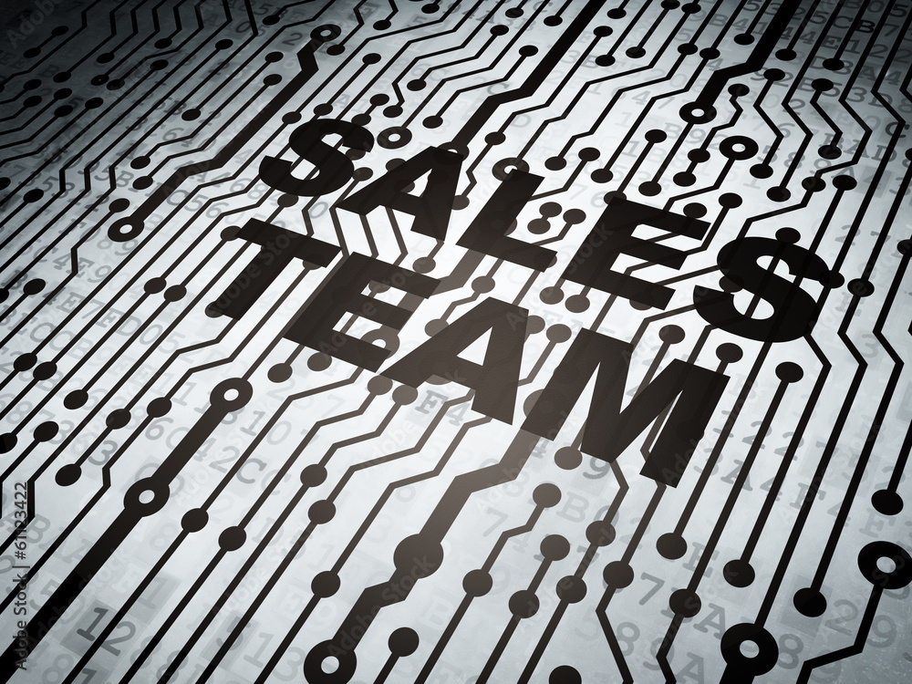 Marketing concept: circuit board with Sales Team Marketing concept: circuit board with Sales Team