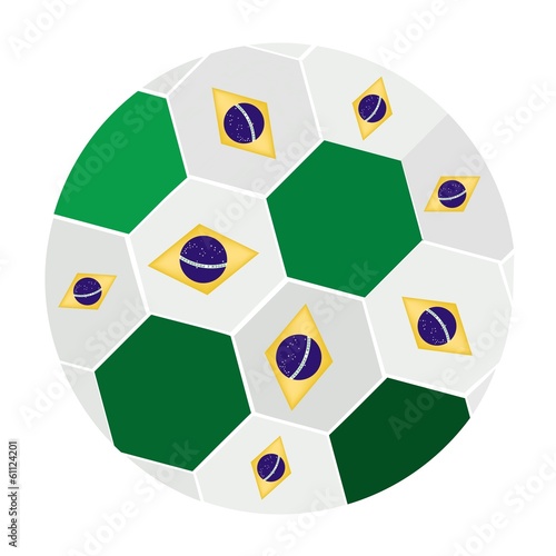 Brazilian Flags on 2014 World Cup Football