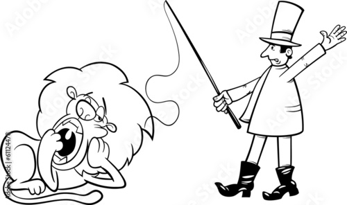 tamer and bored lion coloring page