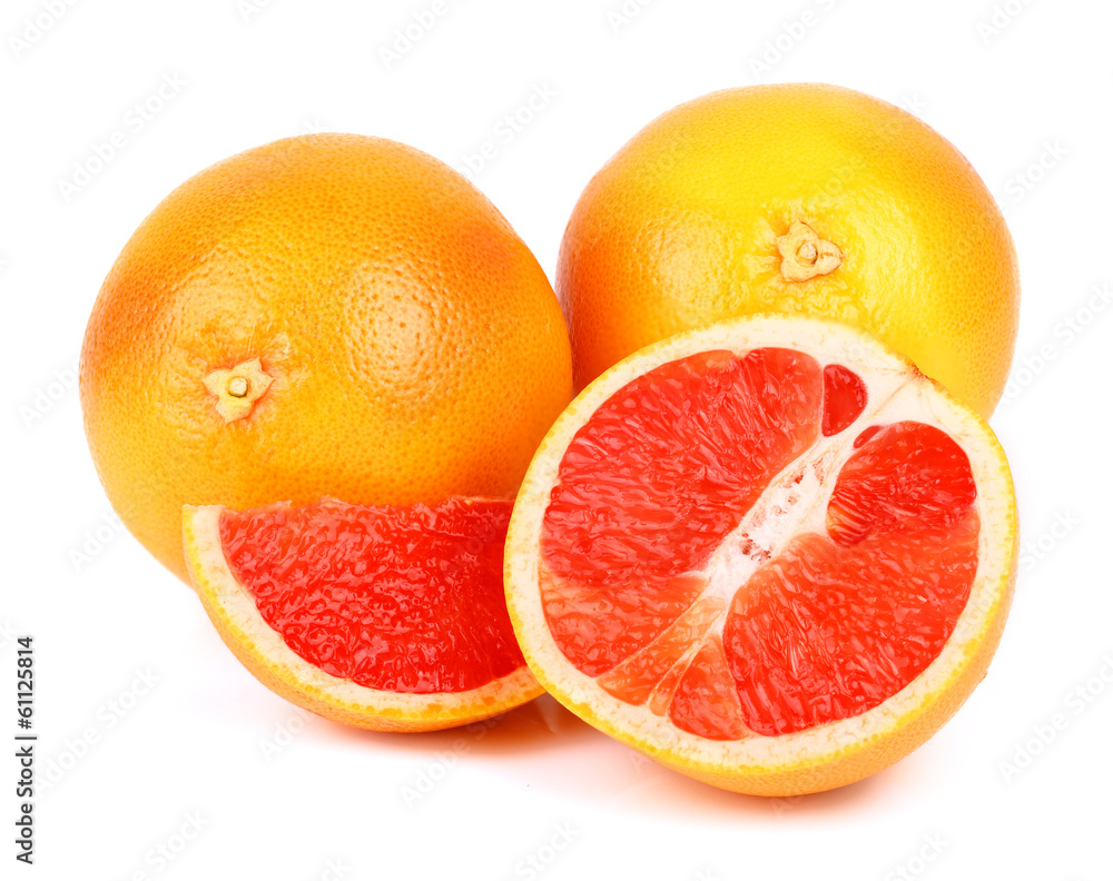 Ripe grapefruit on a white Ripe grapefruit on a white
