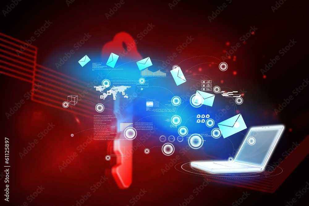 Fototapeta premium Composite image of email communication background
