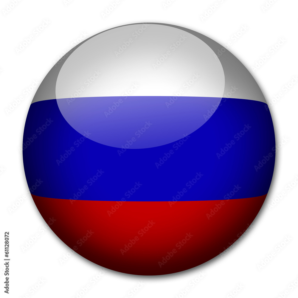 Obraz premium Russland Flagge Button