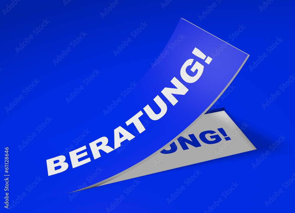 3D Etikett Blau - Beratung 3D Etikett Blau - Beratung