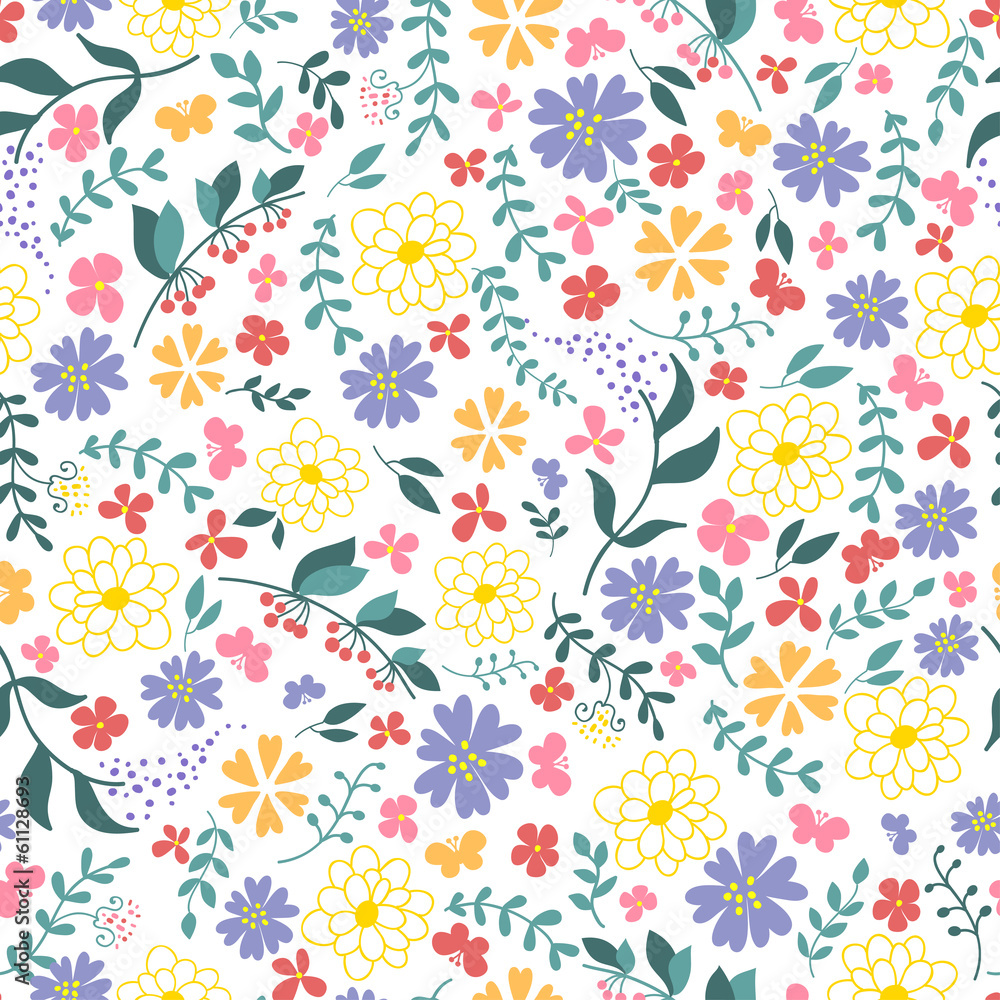 seamless pattern from spring flowers.