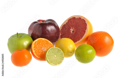 Fruit mix on white isolated