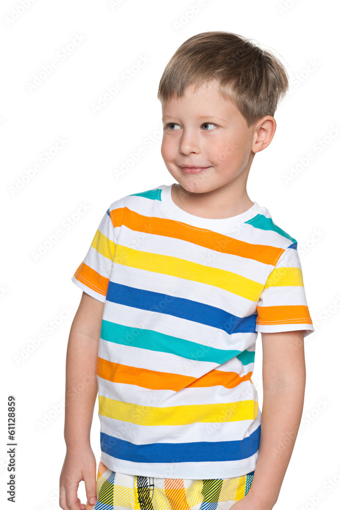 Smiling young boy looking aside Smiling young boy looking aside