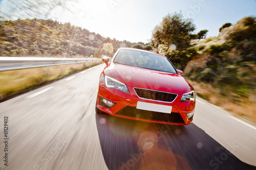 Car on a road full of dangerous bends