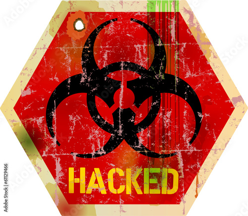 computer virus alert sign, vector illustration