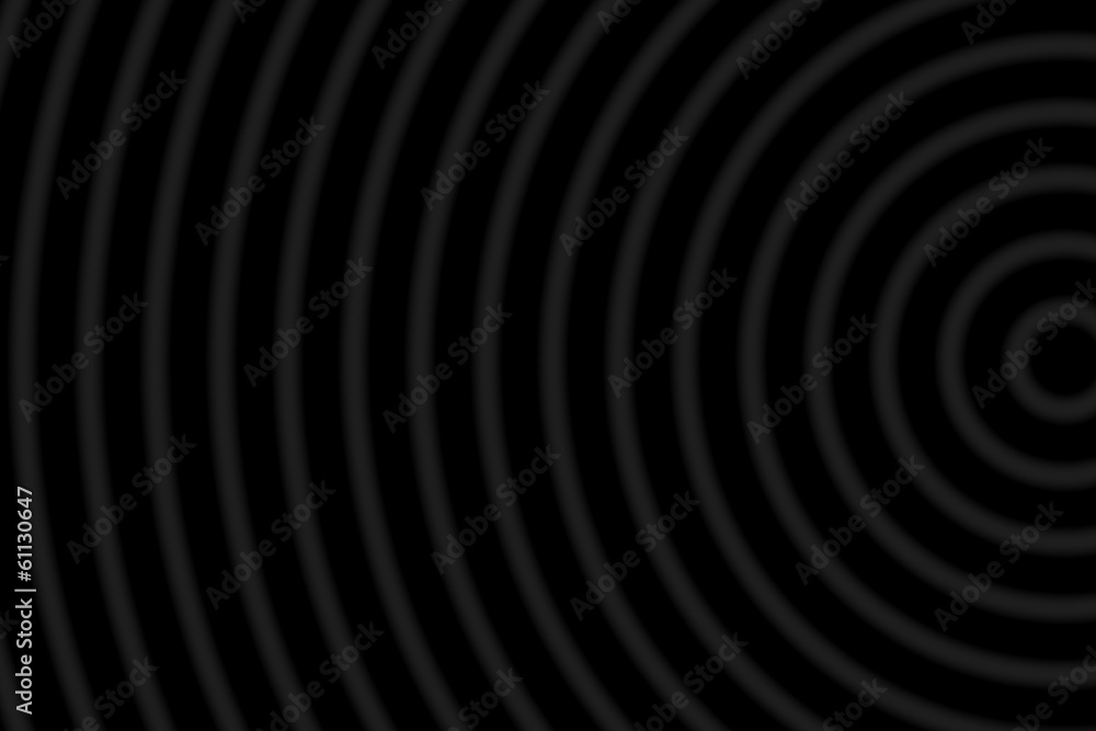 Blur concentric circles on a black background