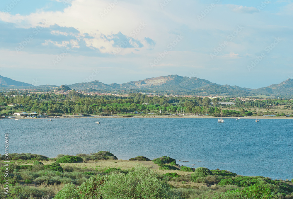 Several yachts in the bay.