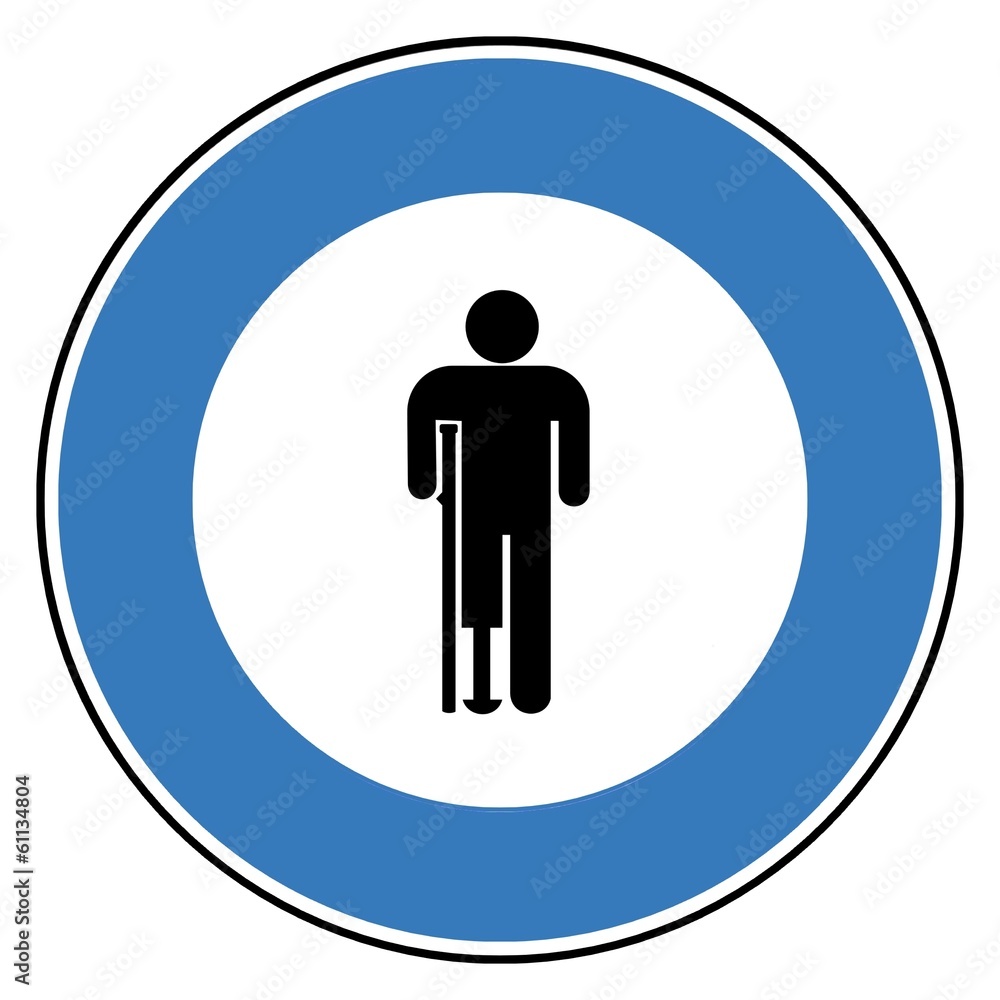 Personne handicapée dans un panneau Personne handicapée dans un panneau