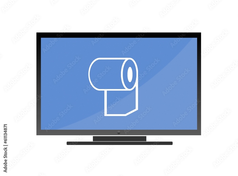 Papier hygiénique dans un écran de télévision Papier hygiénique dans un écran de télévision