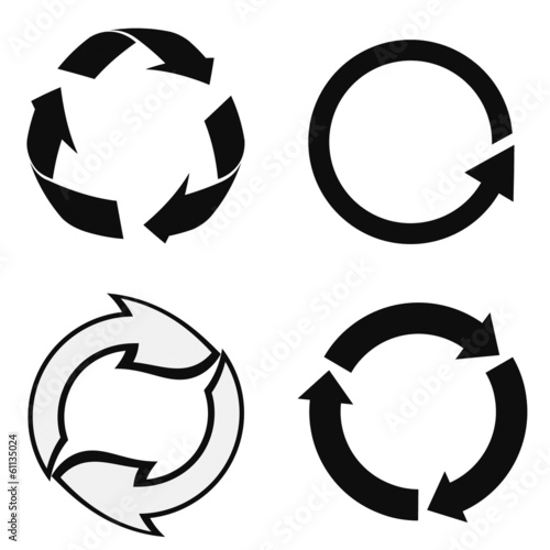 Symbole recyclage en 4 icônes photo
