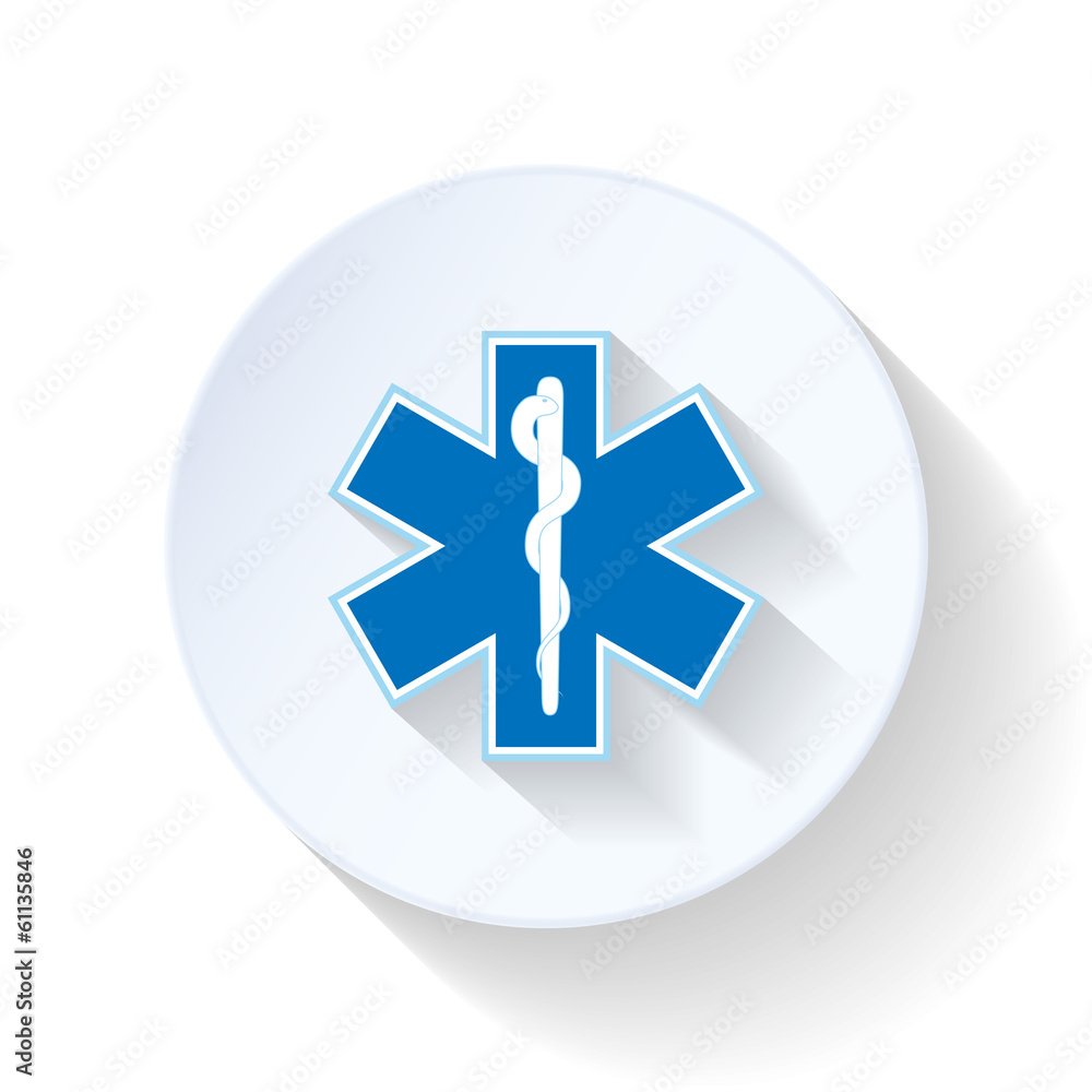 Emblem ambulance flat icon Emblem ambulance flat icon